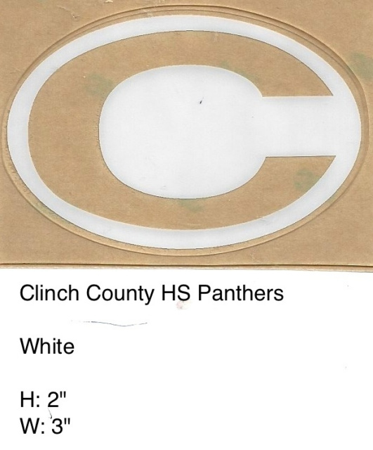 Clinch County Panthers HS (GA) White Oval Clear C